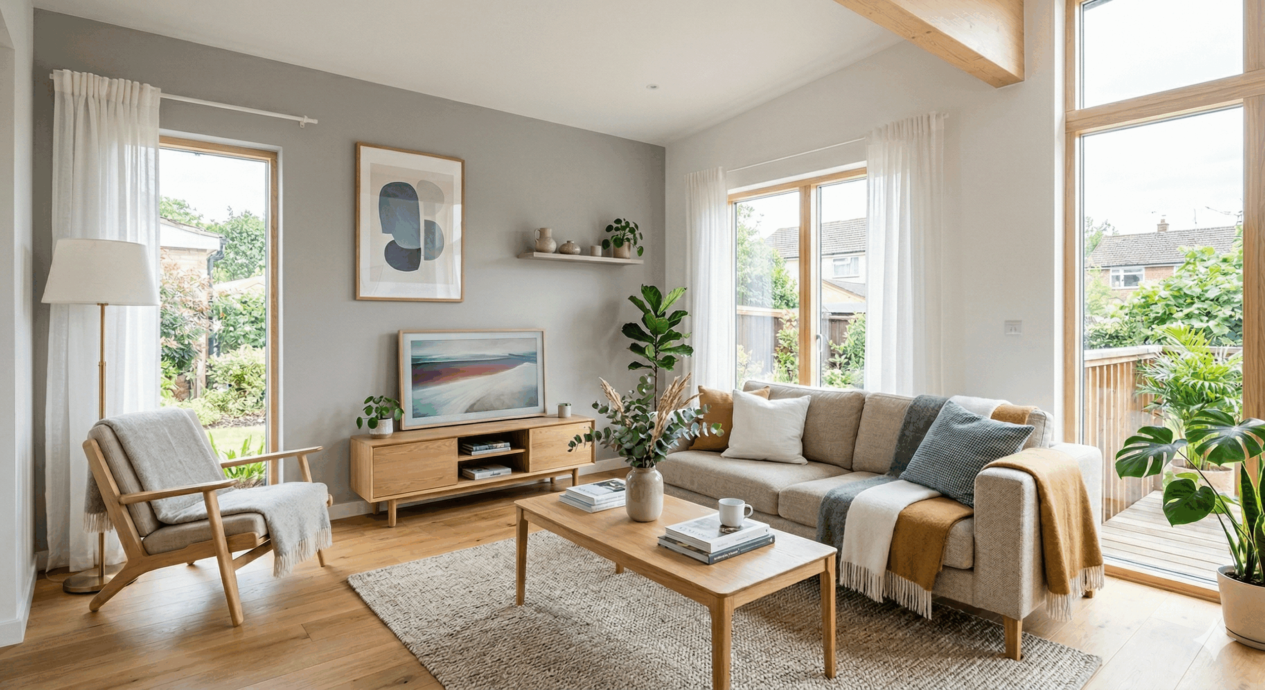 北欧モダンなスタイルのリビング